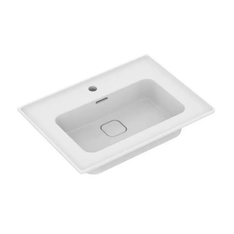 STRADA II lavabo top rettangolare 60 cm, monoforo, con troppopieno, colore bianco T299101 - Sanitari