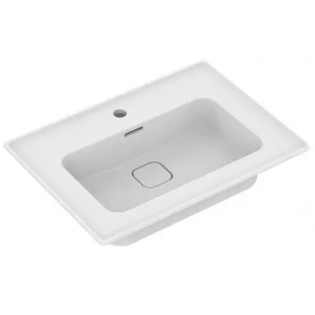 STRADA II lavabo top rettangolare 60 cm, monoforo, con troppopieno, colore bianco T299101