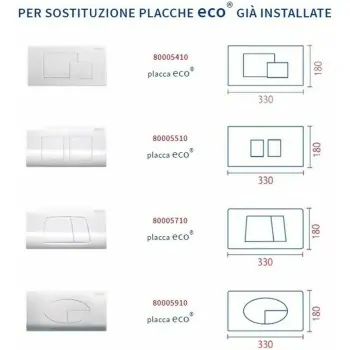 9560 Nuova Placca Bianca Pucci ECO (2 PULSANTI) cm 33x18 spessore 12 mm con  telaio porta placca : : Fai da te