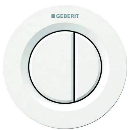 Geberit comando a distanza tipo 01 pneumatico, per risciacquo a due quantità, per cassetta di risciacquo da incasso sigma 8 cm, pulsante da incasso finitura bianco 116.043.11.1