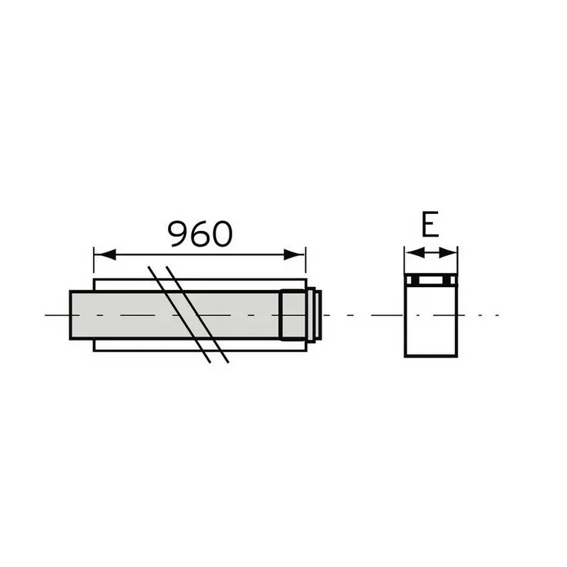 Vaillant Prolunga 60/100 mm 1 m 303802 - Scarichi fumi x caldaie