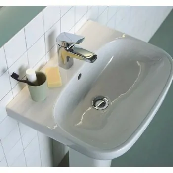 Ideal Standard I.LIFE A lavabo sospeso o da appoggio L.55 cm, monoforo, con troppopieno, colore bianco finitura lucido T45120...