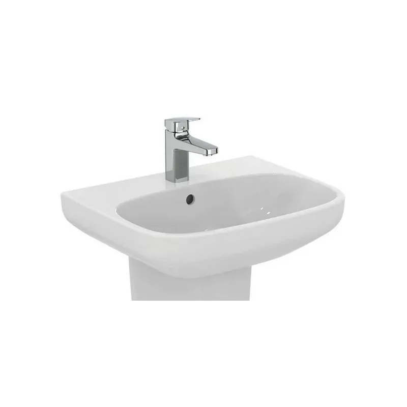 Ideal Standard I.LIFE A lavabo sospeso o da appoggio L.55 cm, monoforo, con troppopieno, colore bianco finitura lucido T45120...