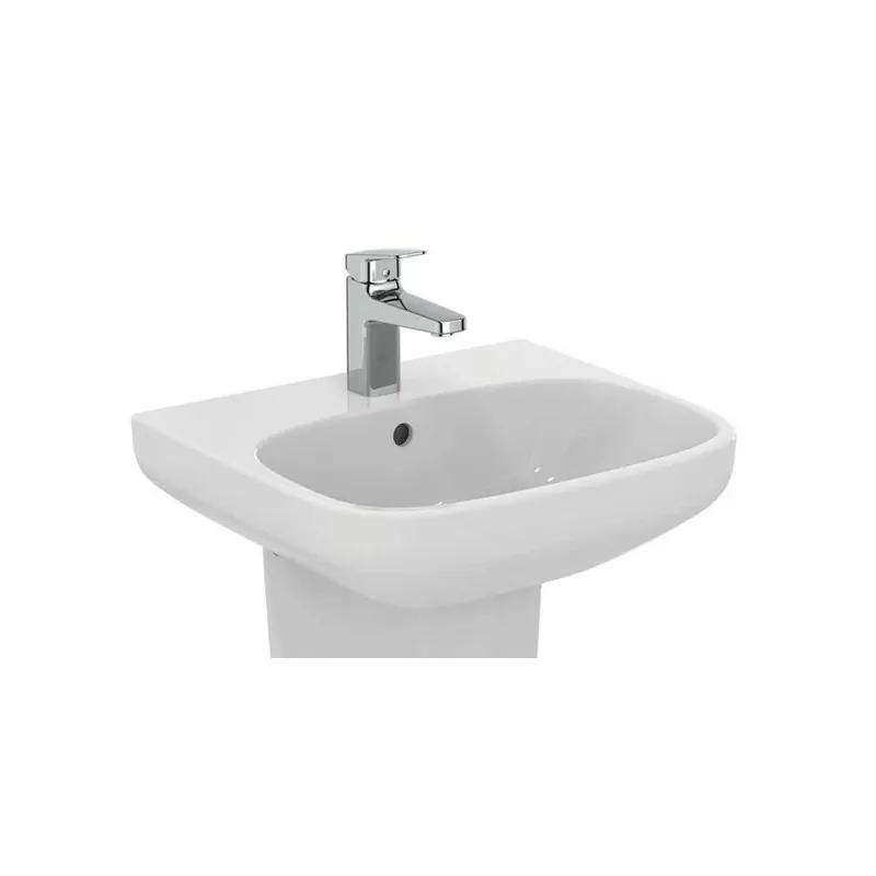 Ideal Standard I.LIFE A lavabo sospeso o da appoggio L.50 cm, monoforo, con troppopieno, colore bianco finitura lucido T45130...