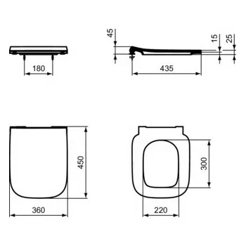 Ideal Standard I Life A T481301 Sedile Slim Con Chiusura Rallentata Bianco T481301 - Sedili per WC