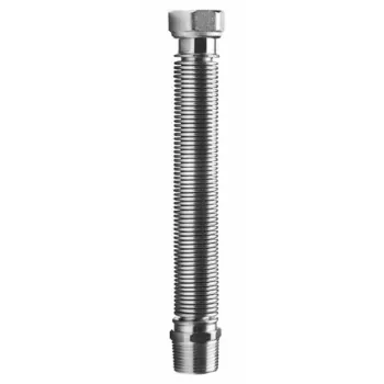 Tubo estensibile flessibile metallico per acqua "LeoWater" in acciaio inossidabile austenitico 1.4301 (AISI 304) con dado gir...
