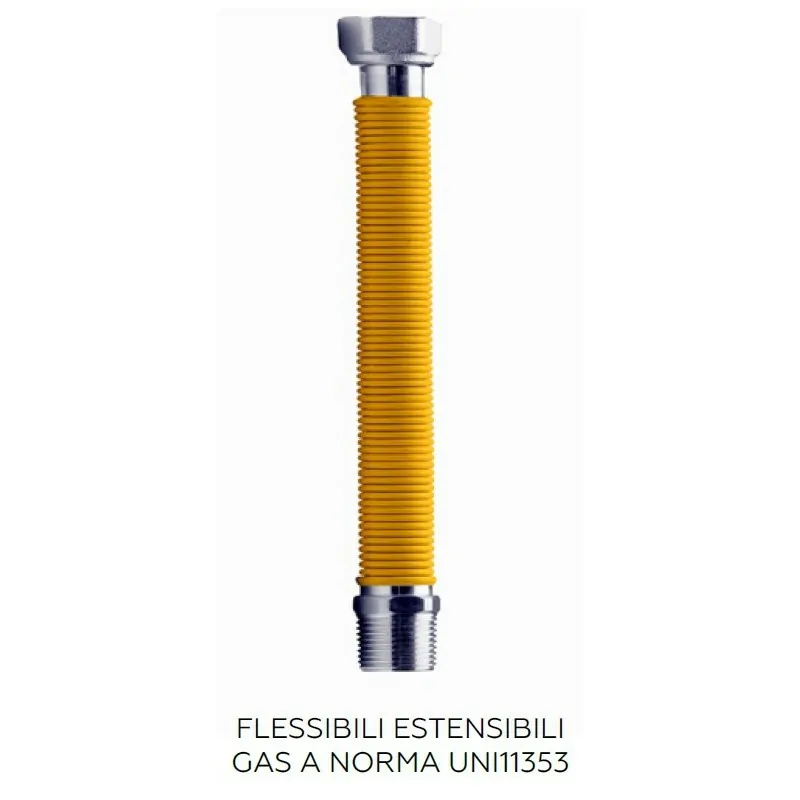 Flessibile estensibile LEOGAS DN15 MF1/2 UNI11353 80-120mm F0001-00130 - Per gas