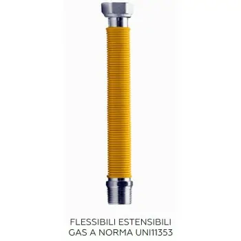 Flessibile estensibile LEOGAS DN15 MF12 UNI11353 200-400mm F0001-00132 - Per gas