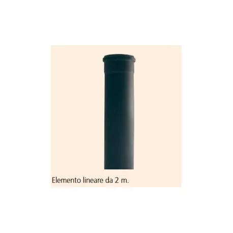 Elemento lineare da 2 metri - MONOPARETE PER PELLET- diametro: 80 mm FP00080