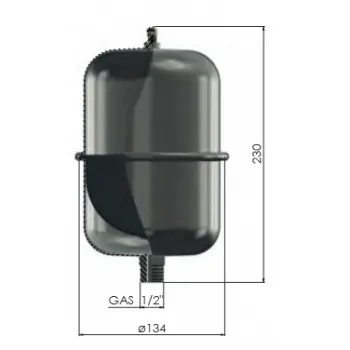 HX-2 Autoclave vaso di espansione a mambrana intercambiabile in acciao inox da 2 litri 10 bar - dim. 145 x 145 x 230 mm A0D0L...