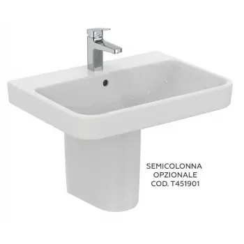 Ideal Standard I.LIFE B lavabo top L.65 cm, monoforo, con troppopieno, colore bianco finitura lucido T460601 - Lavabi e colonne