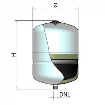 DS-24 Ce vaso espansione 24lt 10bar a membrana fissa, per impianto solare A222L27 - Sicurezza/Vasi/Centrale termica