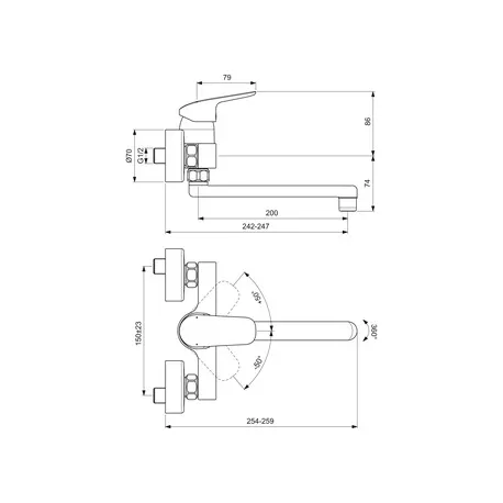 Ideal Standard CeraFlex - Miscelatore per lavello, braccio di erogazione girevole 200 mm, cromato B1730AA
