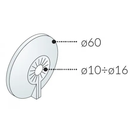 Rosetta modello unico interno ø10÷16 ø60 esterno per tubi radiatore 2115.119.1