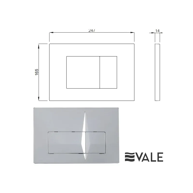 Placca VALE cromo P68-0130-0250 - Cassette di risciacquo