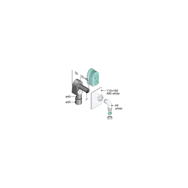 sifone lavatrice “Calimero” PeHD uscita 2112.110.8 - Sifoni in plastica