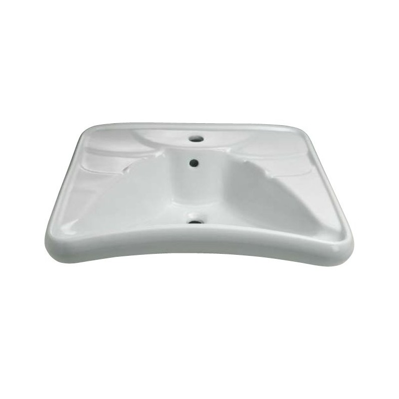 Lavabo ergonomico serie “Basic” in vitreous china 67x58cm 400-EA - Sanitari per disabili e comunità