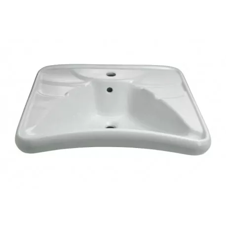 Lavabo ergonomico serie “Basic” in vitreous china 67x58cm 400-EA